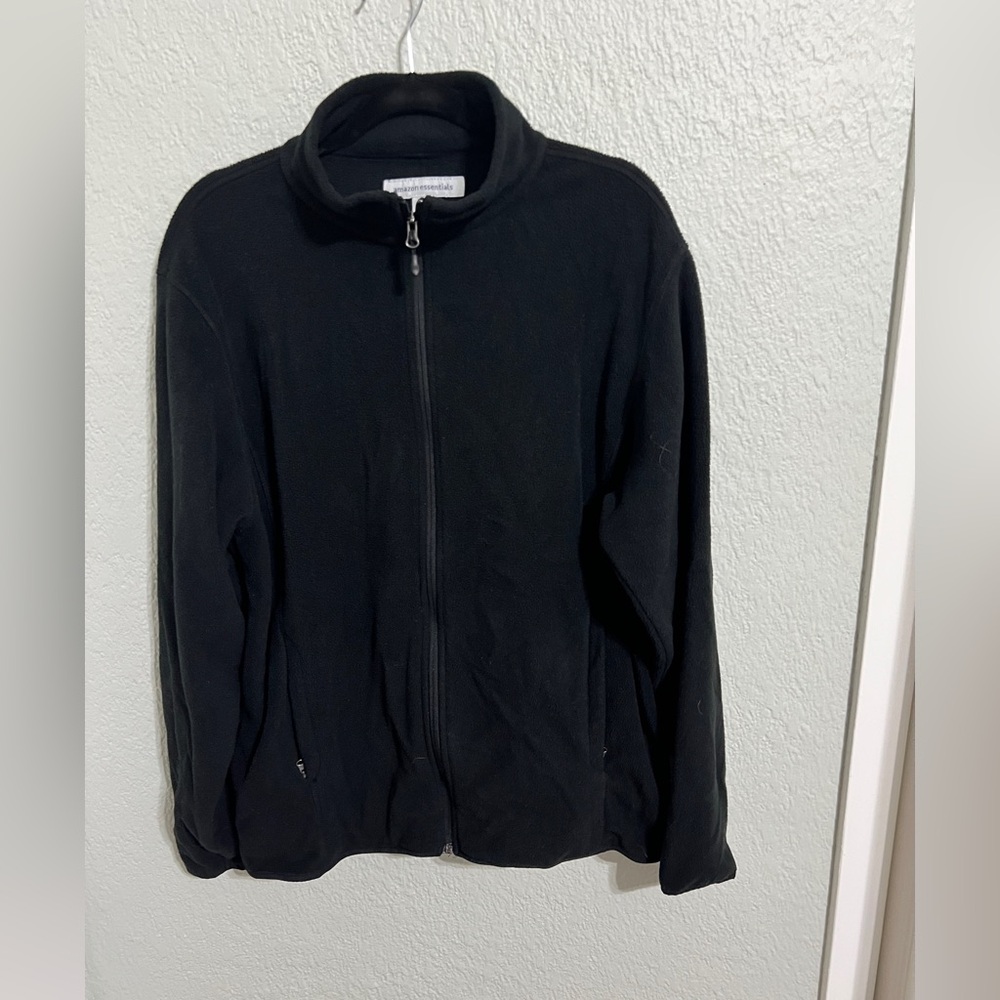 Black Zip-Up Fleece Jacket
